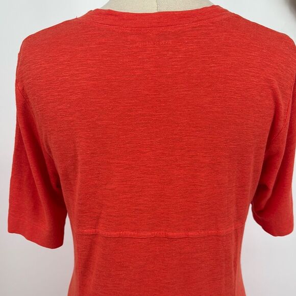 Eileen Fisher organic cotton and hemp deep v neck midi dress Geranium‎ Small - Picture 9 of 12